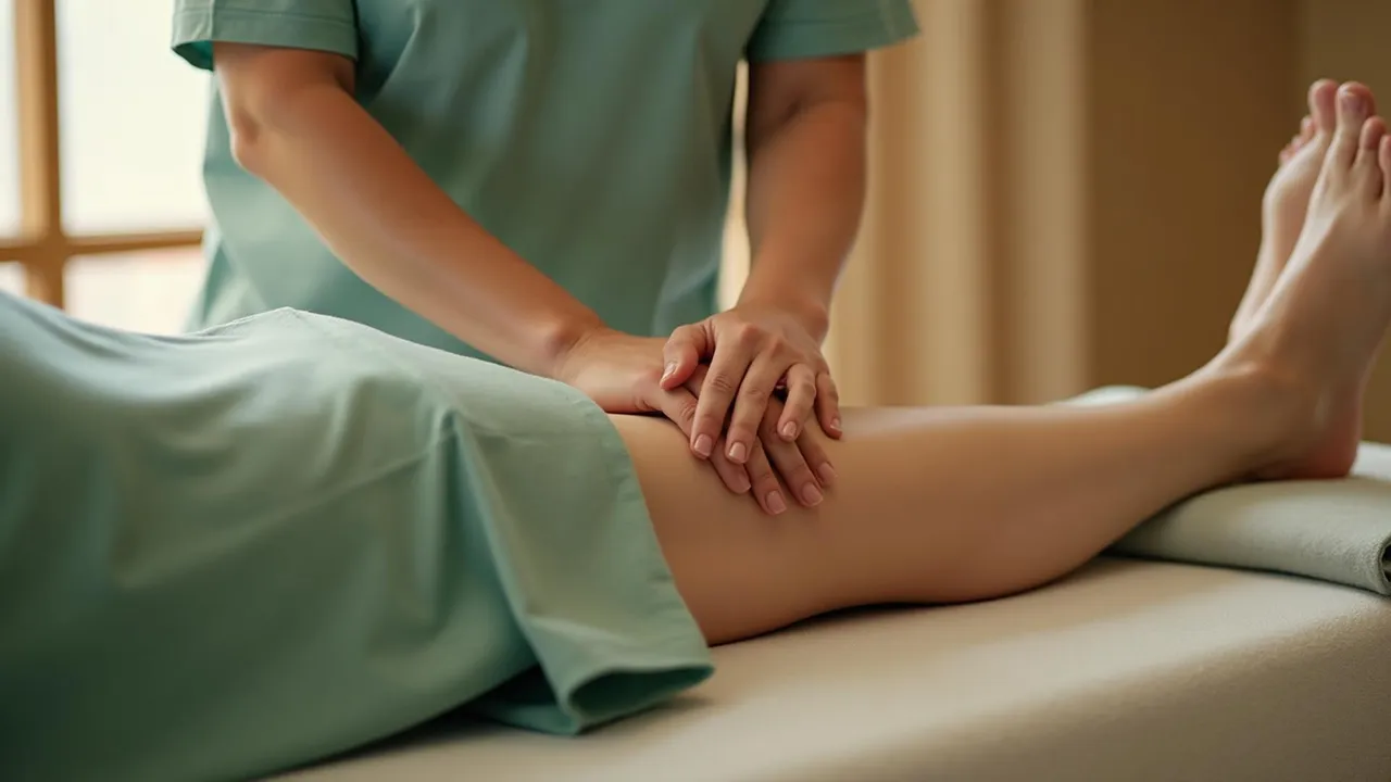 Professional stretch therapy session with hands-on treatment